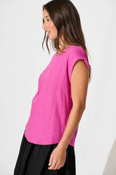 Pink Linen Blend Top